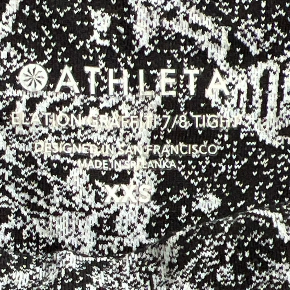 Athleta Elation 7/8 Print Leggings Graffiti Print XXS - Picture 7 of 7